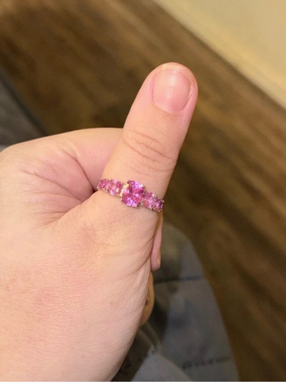 Pink corrundum Cluster Ring - Women Jewelry